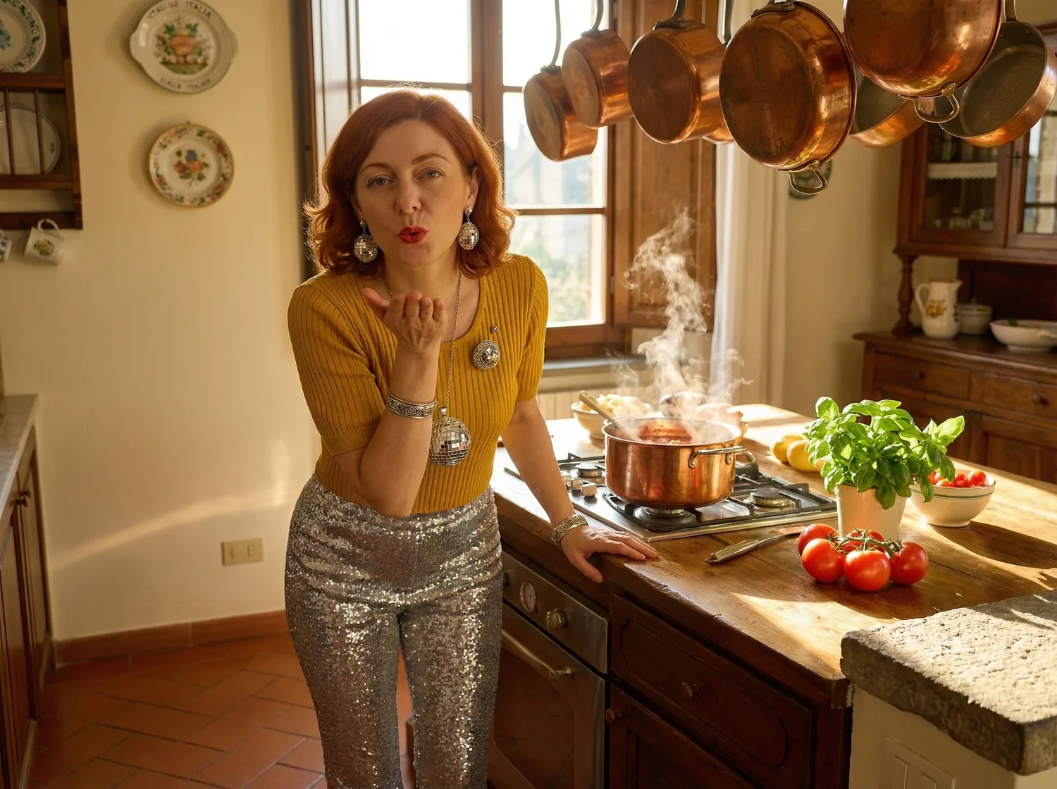Melli Dorèlli in her family kitchen