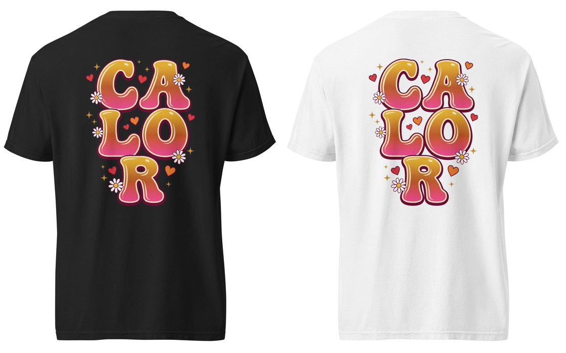 Melli Dorèlli — Calor Tee, back print in black and white